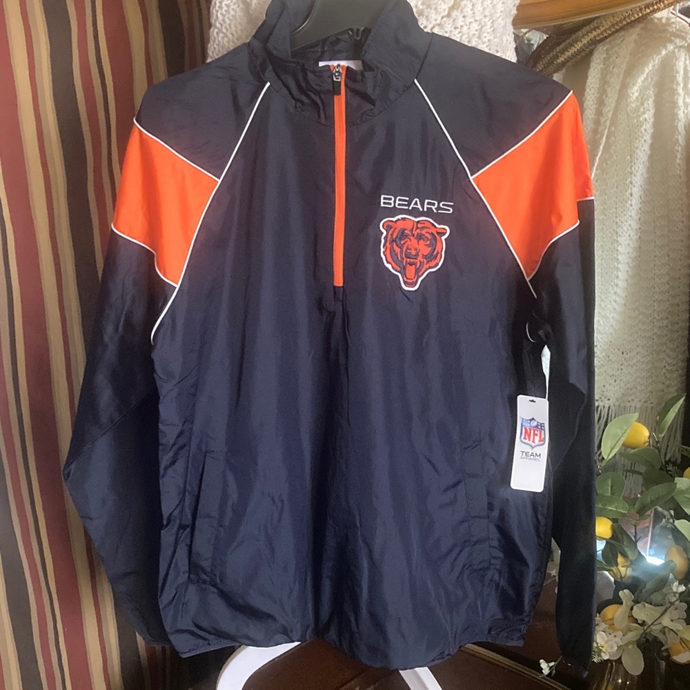 NFL Bears Navy and Orange Windbreaker
